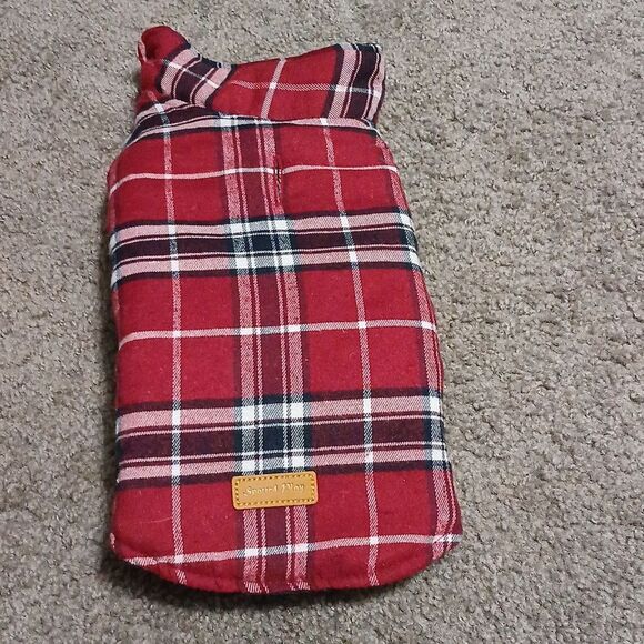 Reversible Waterproof Winter Dog Jacket Coat Plaid and solid Black Sz S NEW - Picture 2 of 7